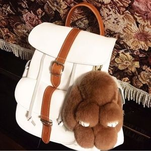 New Grafea Bianca medium leather Ruck Sack-white